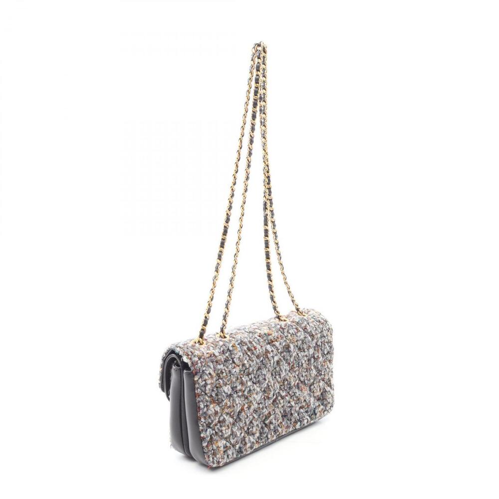 Chanel Gray Coco Bag Shoulder Leather Mark Gray